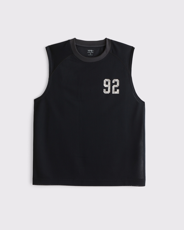 YPB Performance Mesh Muscle Tank, Black view 1