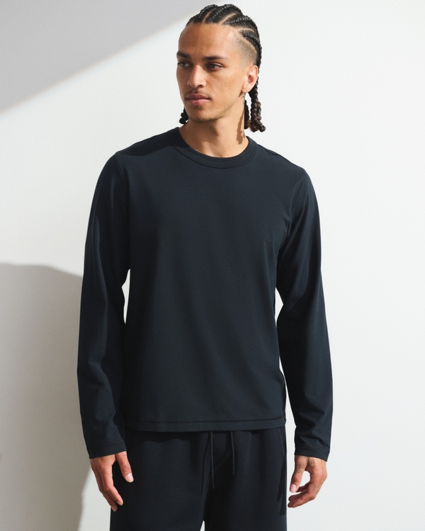 YPB Active Cotton Long-Sleeve Tee, Black view 1