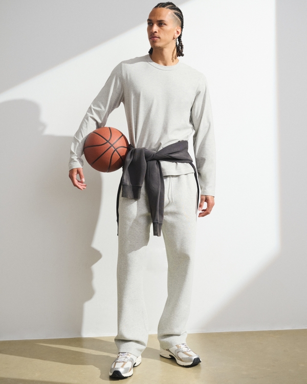 YPB Active Cotton Long Sleeve Tee, Gray Heather view 2