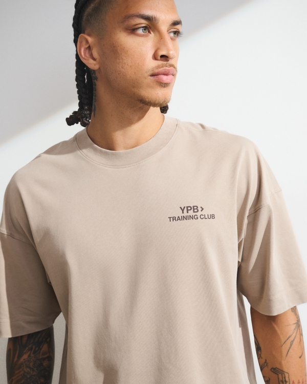 YPB Performance Cotton-Blend Gym Tee, Soft Taupe view 1