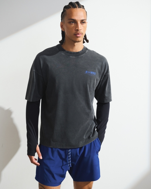 YPB Performance Cotton-Blend Gym Tee, Black view 1