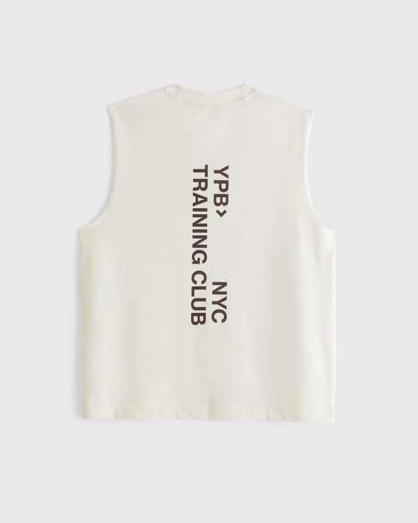YPB Performance Cotton-Blend Muscle Tank, Cream view 1
