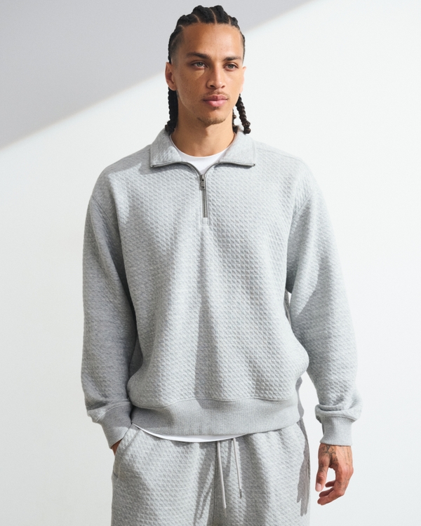 Men's YPB Waffle Texture Half-Zip Sweatshirt | Men's Tops