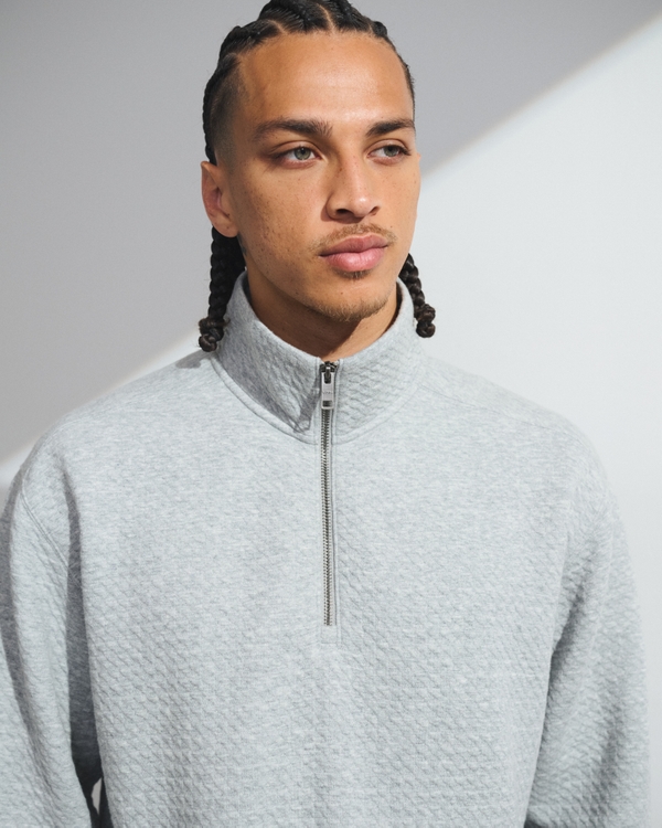 Men's YPB Waffle Texture Half-Zip Sweatshirt | Men's Tops