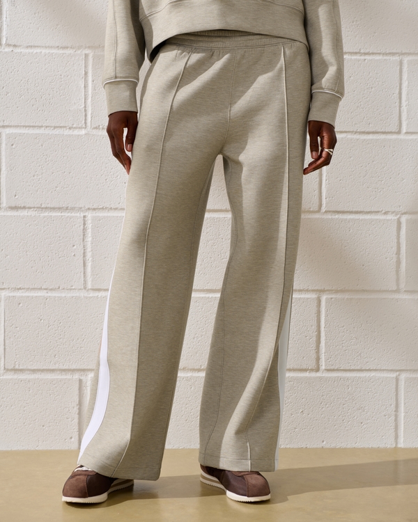 YPB neoKNIT Wide Leg Sweatpant, Light Brown Heather