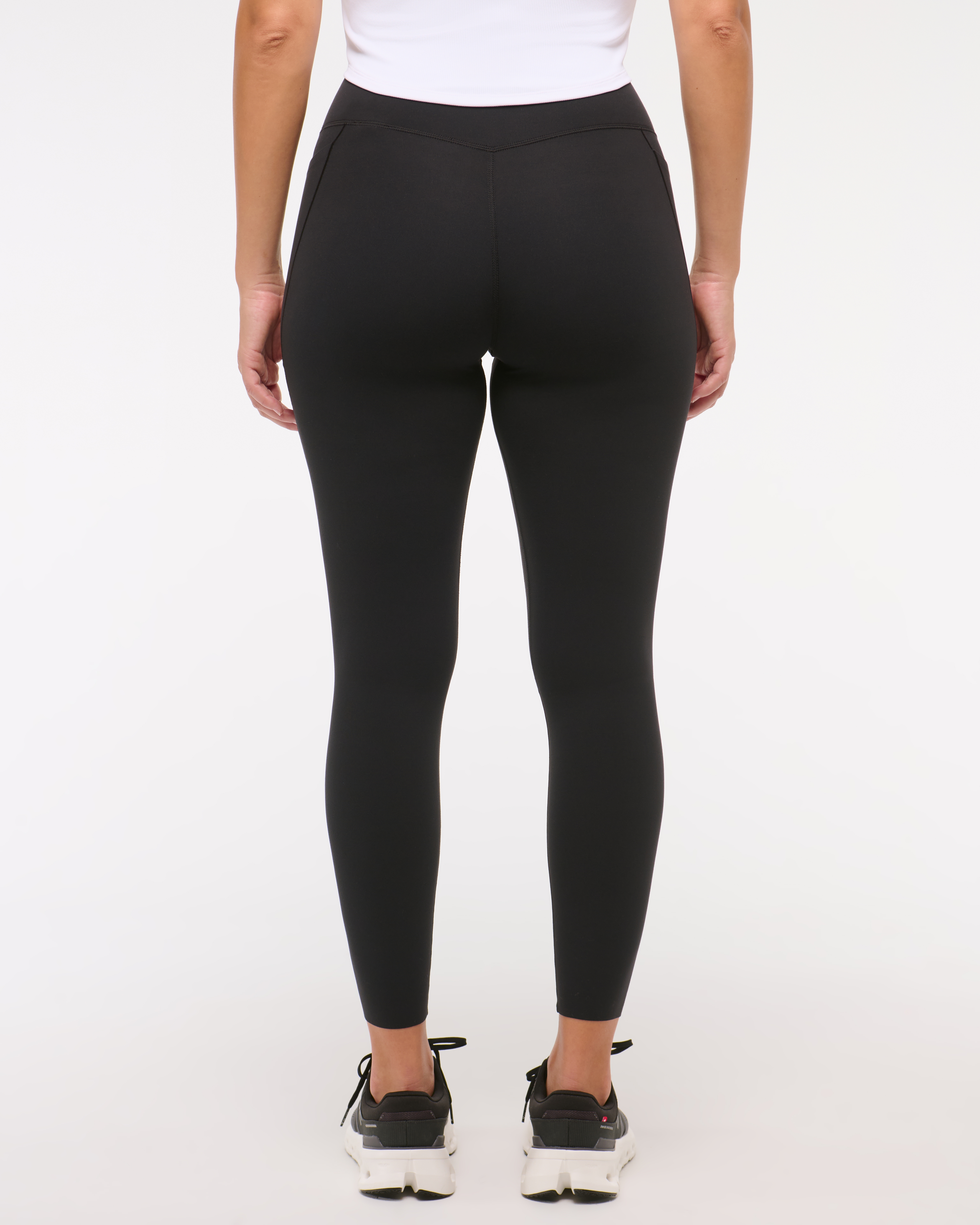 Abercrombie & Fitch Ypb Studioflex Curve Love 7/8-length Pocket Legging In Black