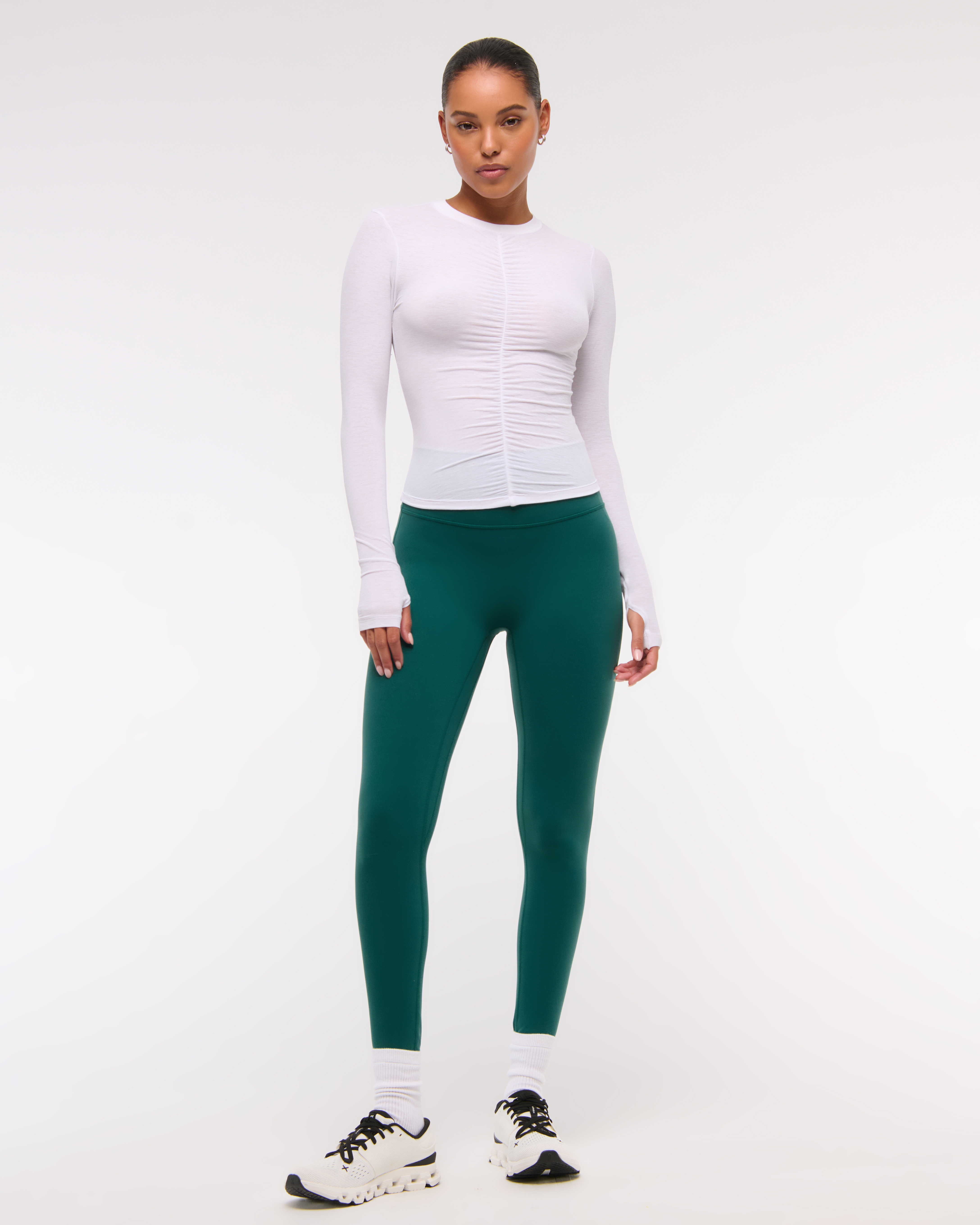 Abercrombie & Fitch Ypb Studioflex 7/8-length Legging In Green