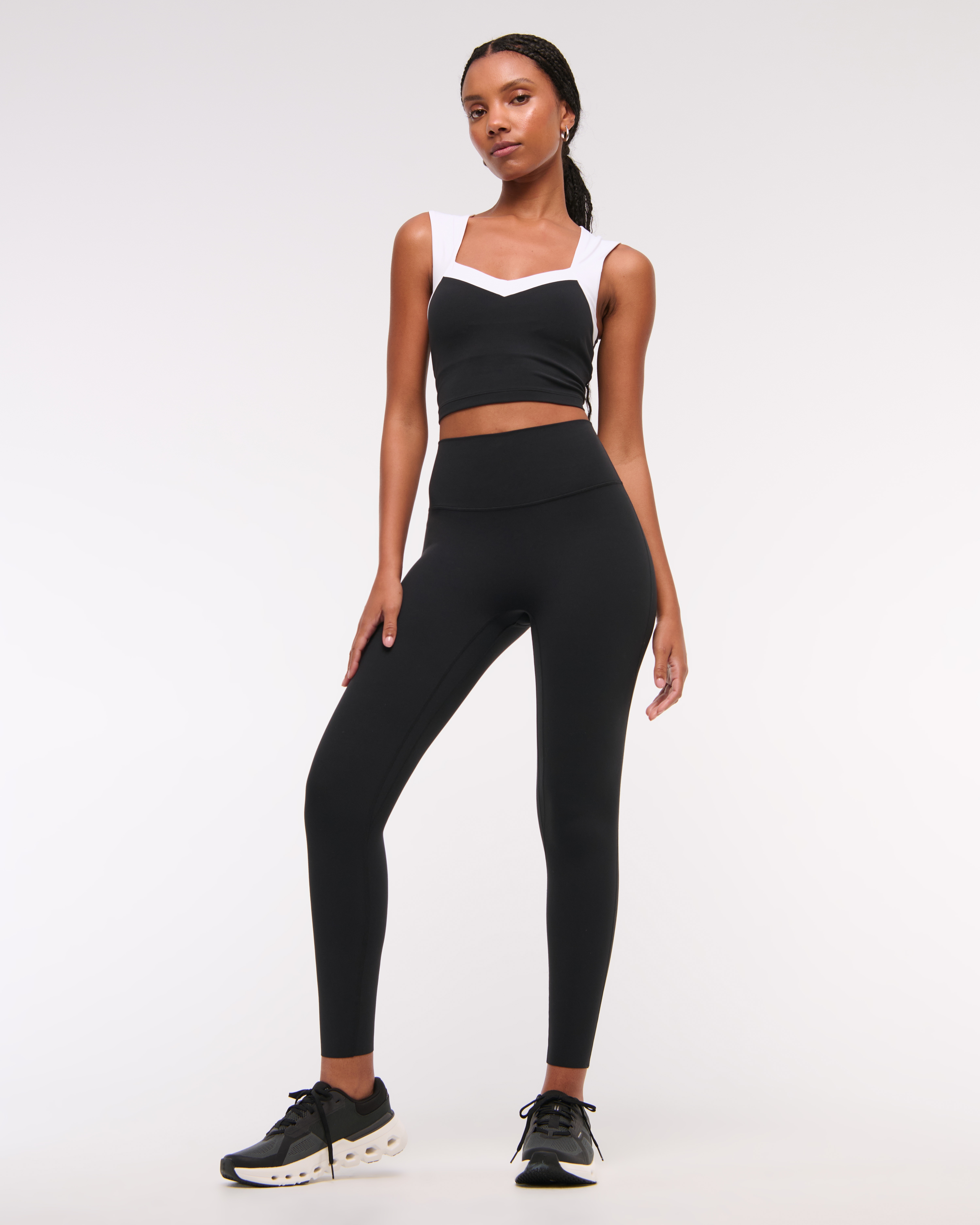 Abercrombie & Fitch Ypb Studioflex Curve Love 7/8-length Legging In Black