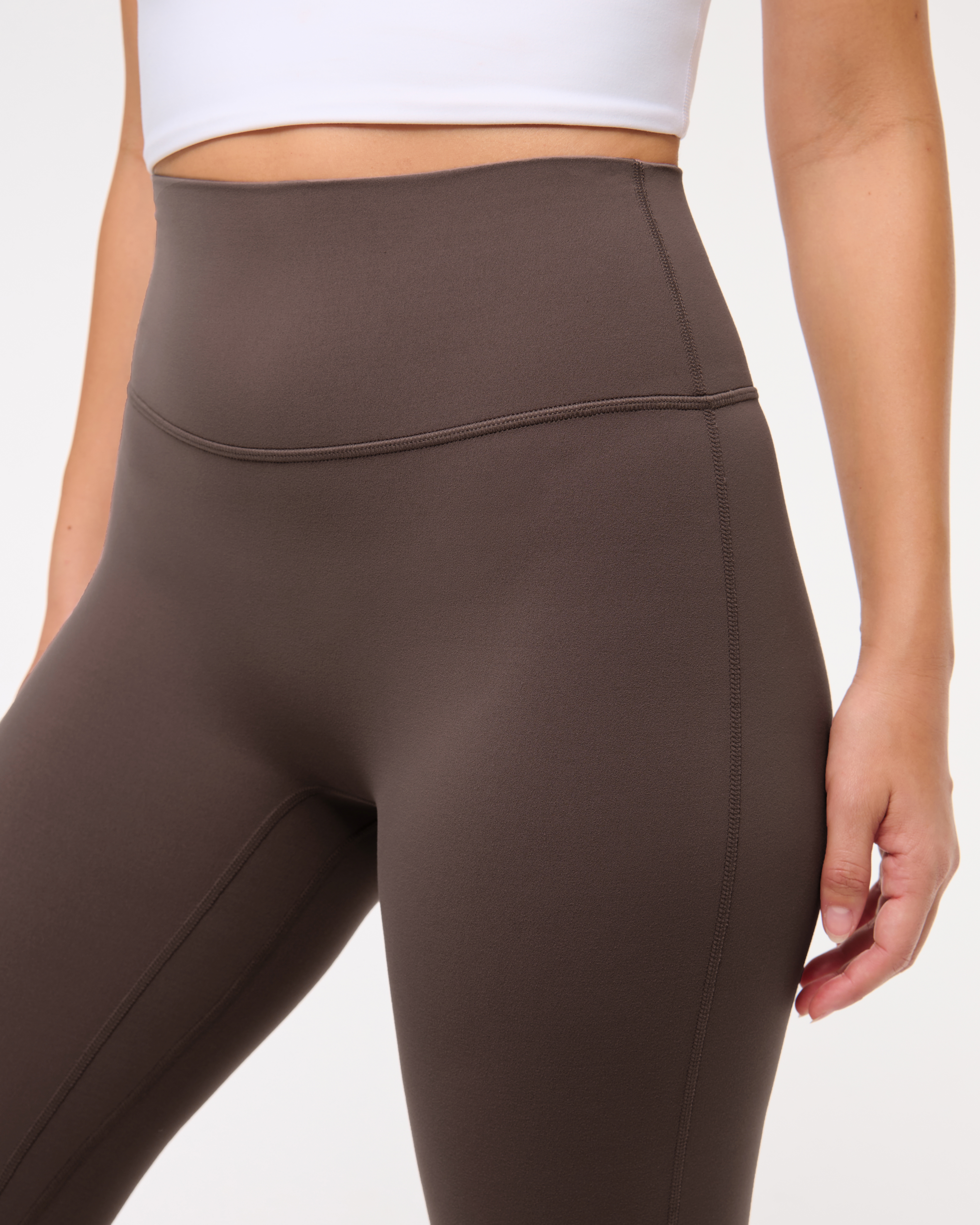 Abercrombie & Fitch Ypb Studioflex Curve Love 7/8-length Legging In Gray