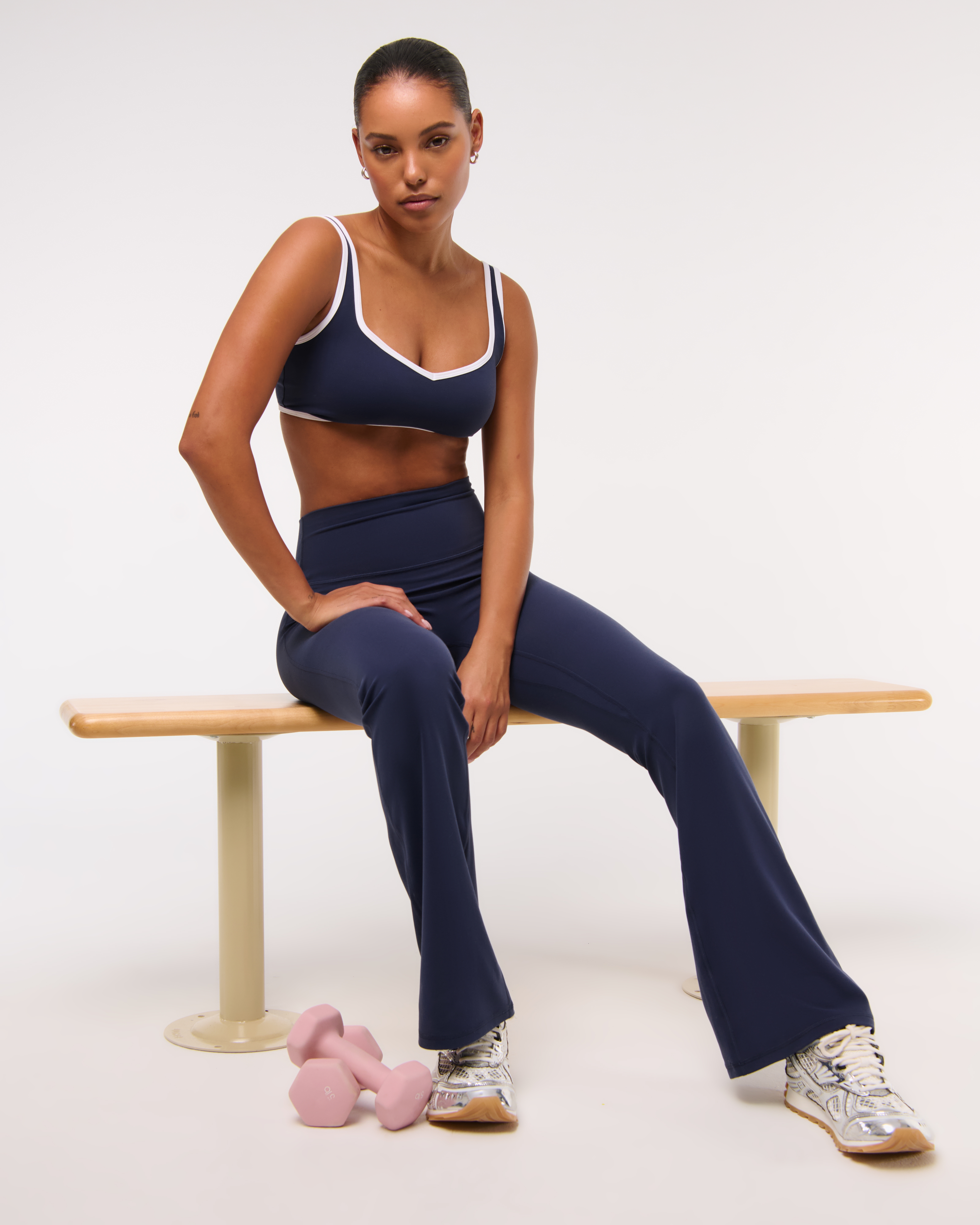 Abercrombie & Fitch Ypb Studioflex Flare Legging In Blue