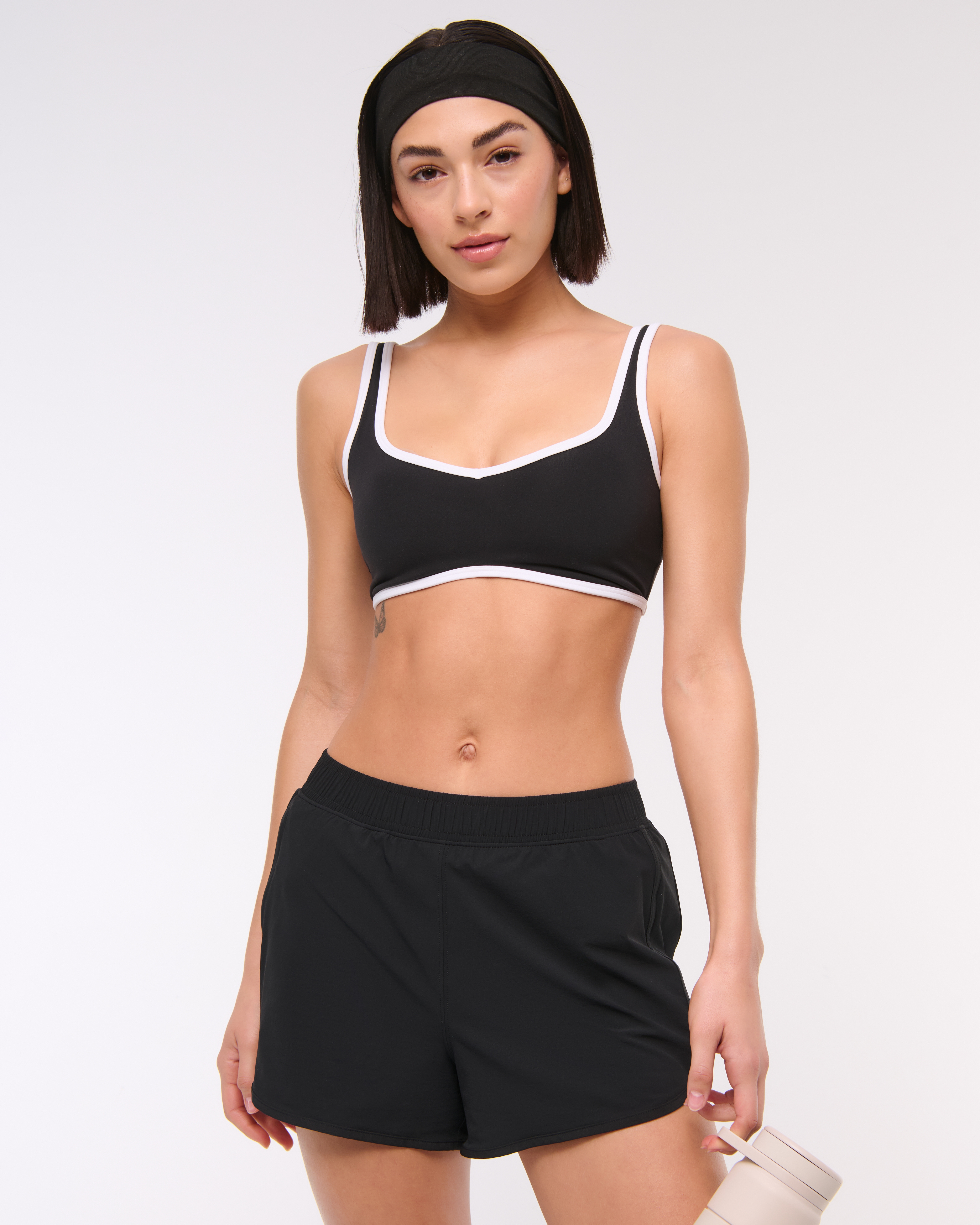 Abercrombie & Fitch Ypb Sprinttek High Rise Lined Short In Black