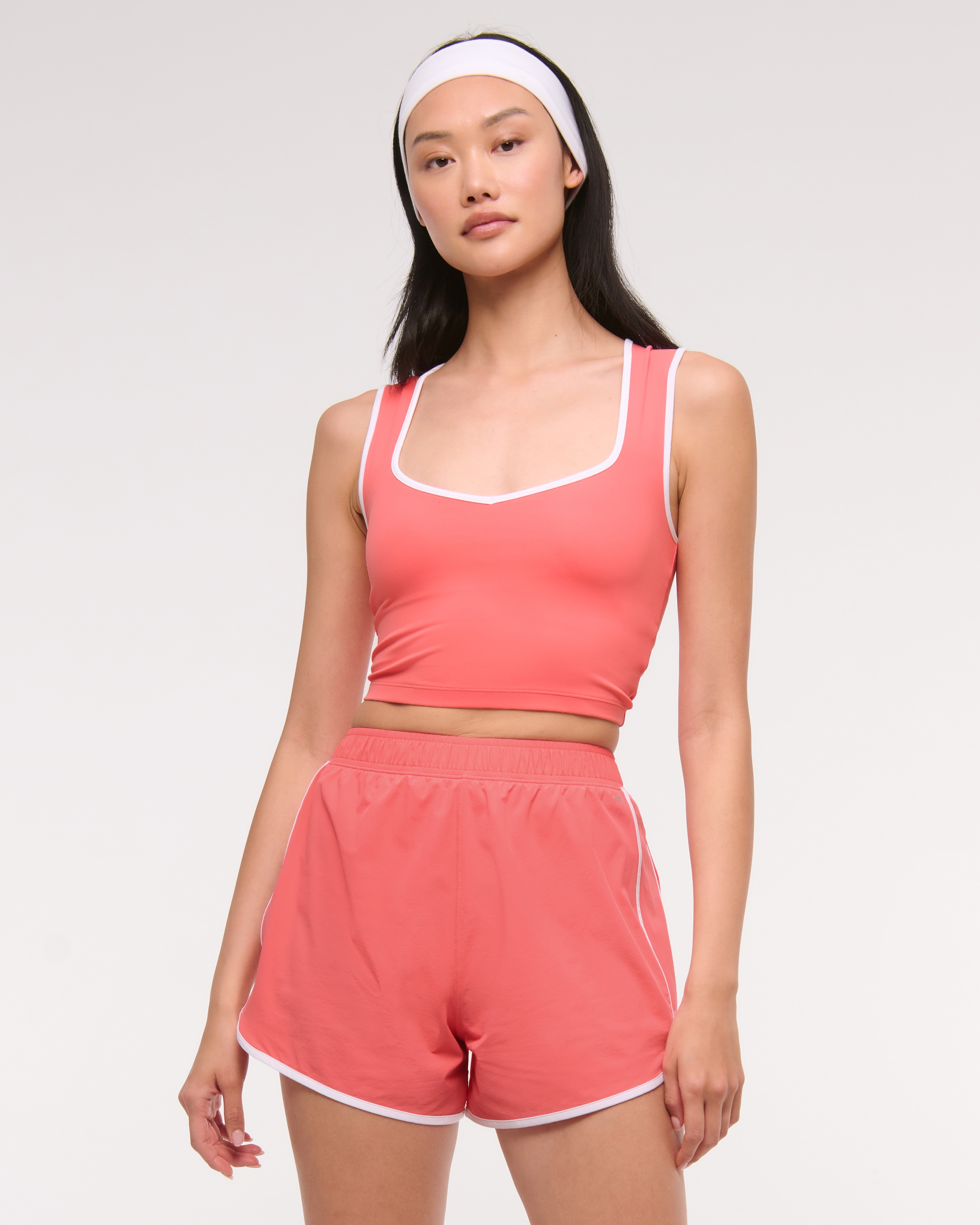 Abercrombie & Fitch Ypb Sprinttek High Rise Lined Short In Pink