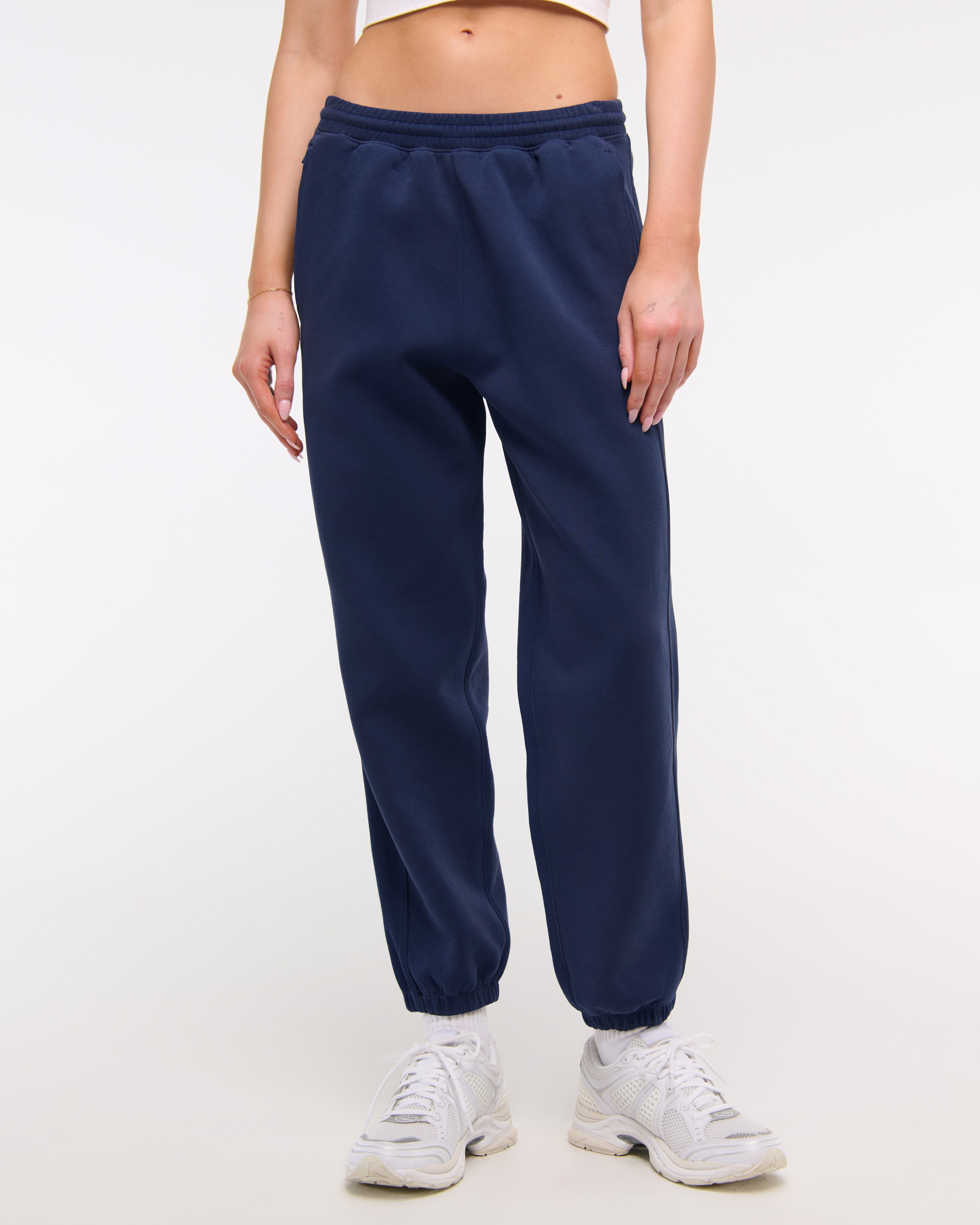 Abercrombie & Fitch Ypb Neoknit Max Mid Rise Cinched Pant In Blue