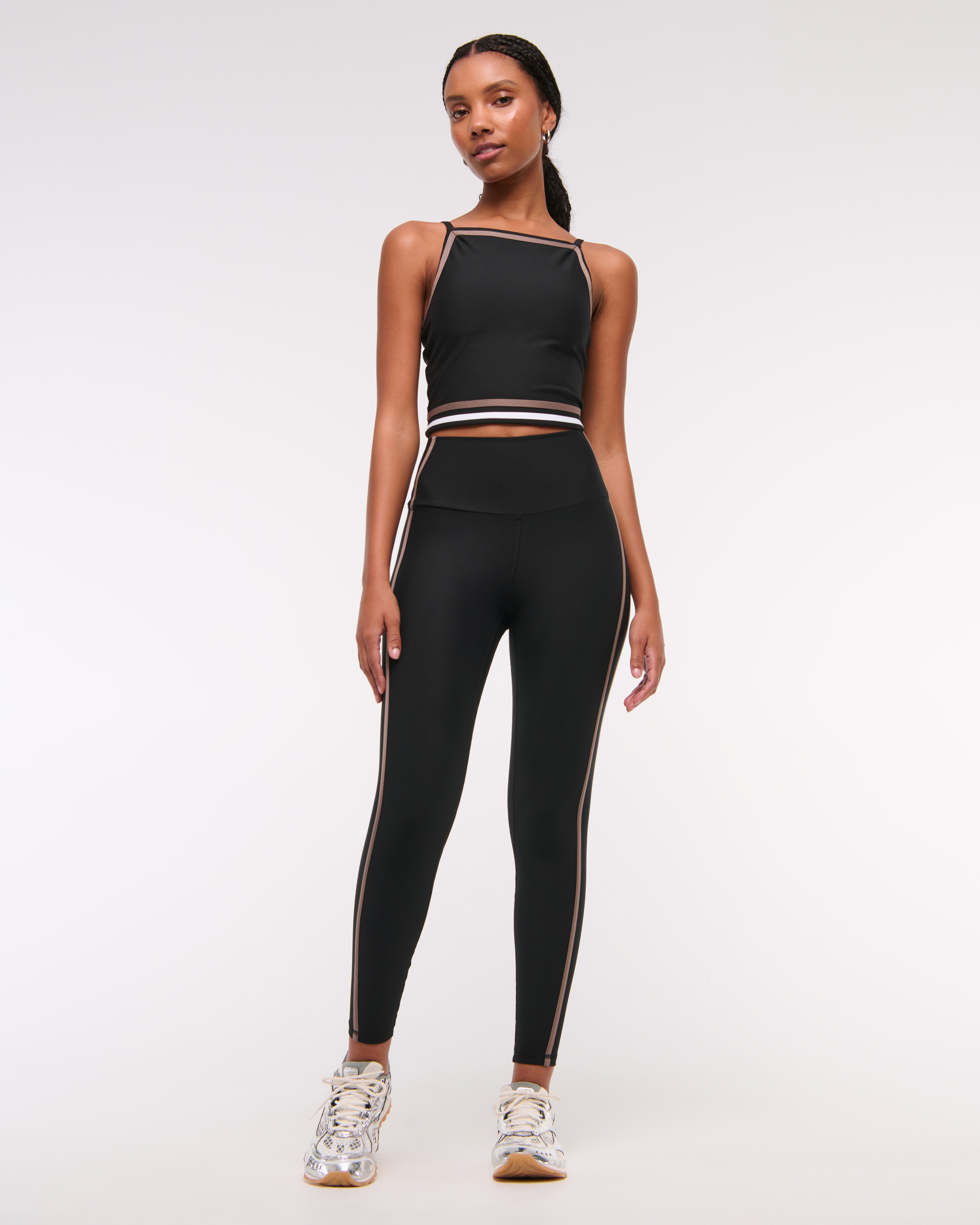 Abercrombie & Fitch Ypb Sculptlux Curve Love 7/8-length Legging In Black