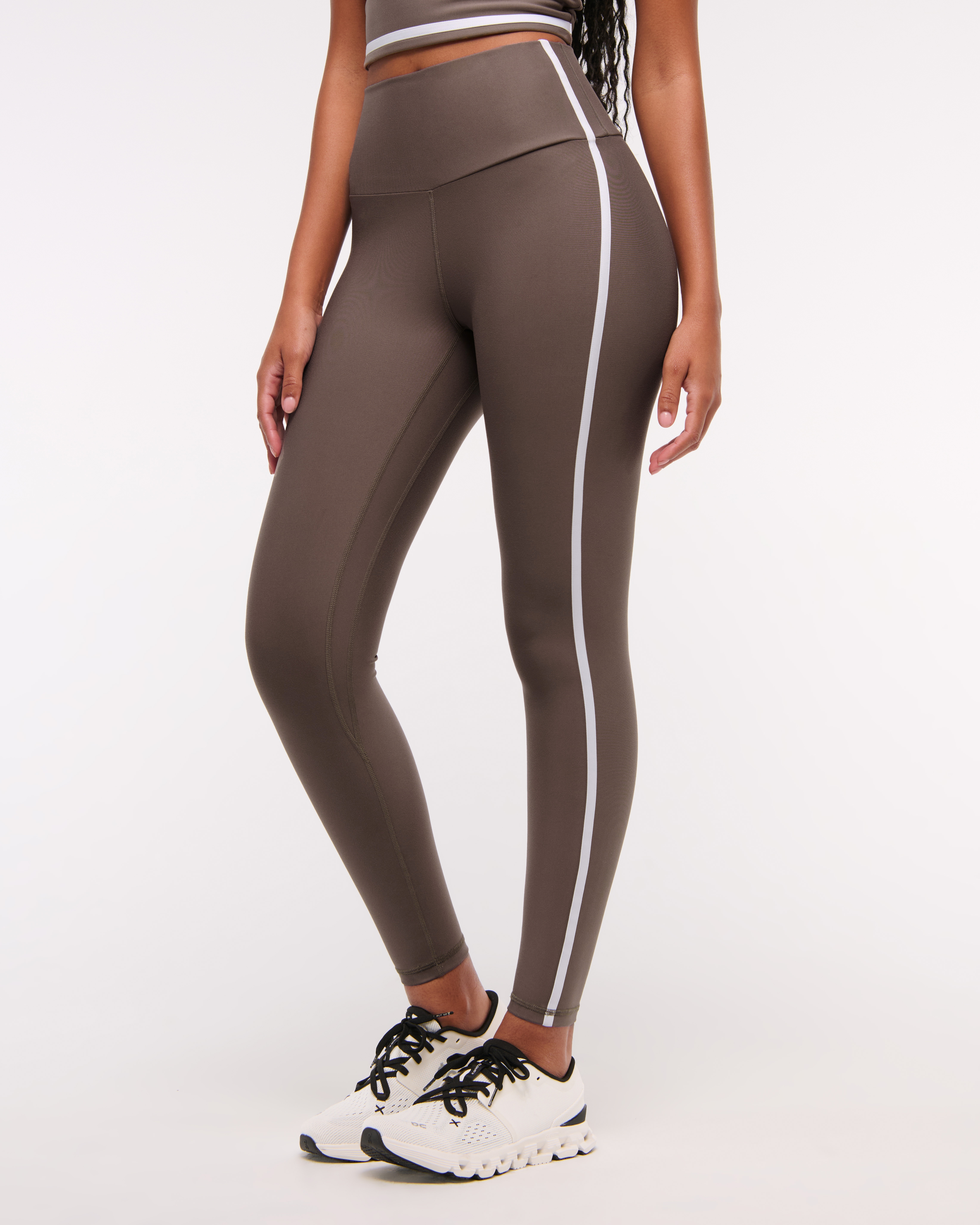 Abercrombie & Fitch Ypb Sculptlux Curve Love 7/8-length Legging In Gray