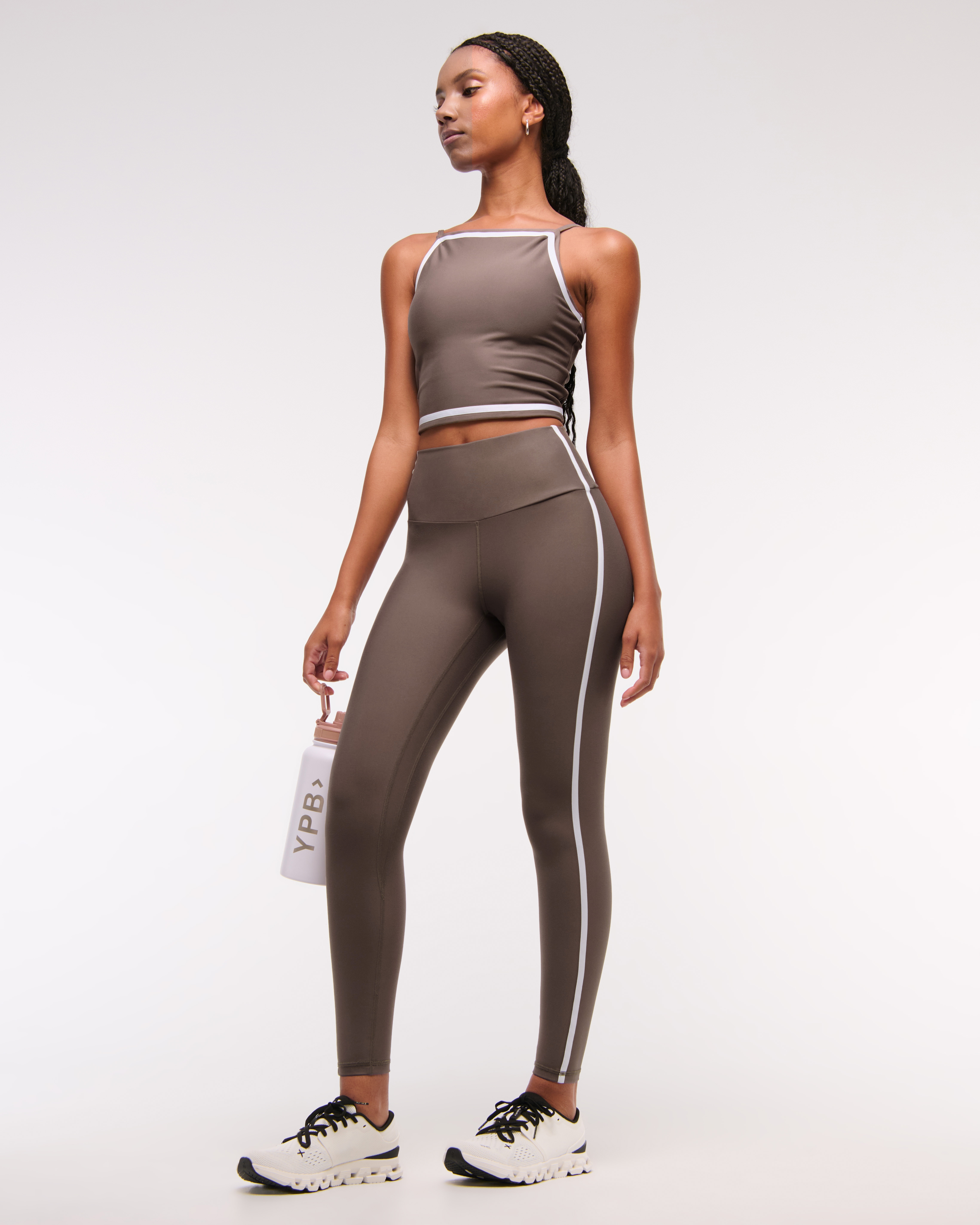 Abercrombie & Fitch Ypb Sculptlux Curve Love 7/8-length Legging In Gray