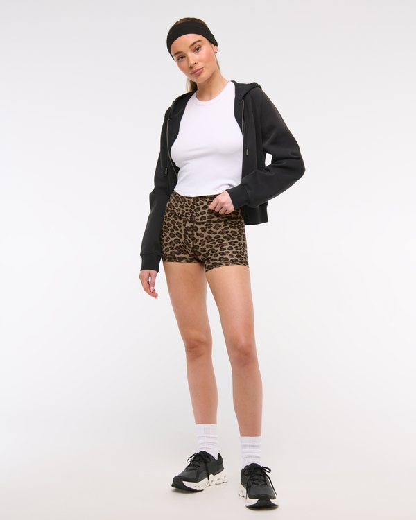 YPB sculptLUX Bike Short, Leopard Print view 2