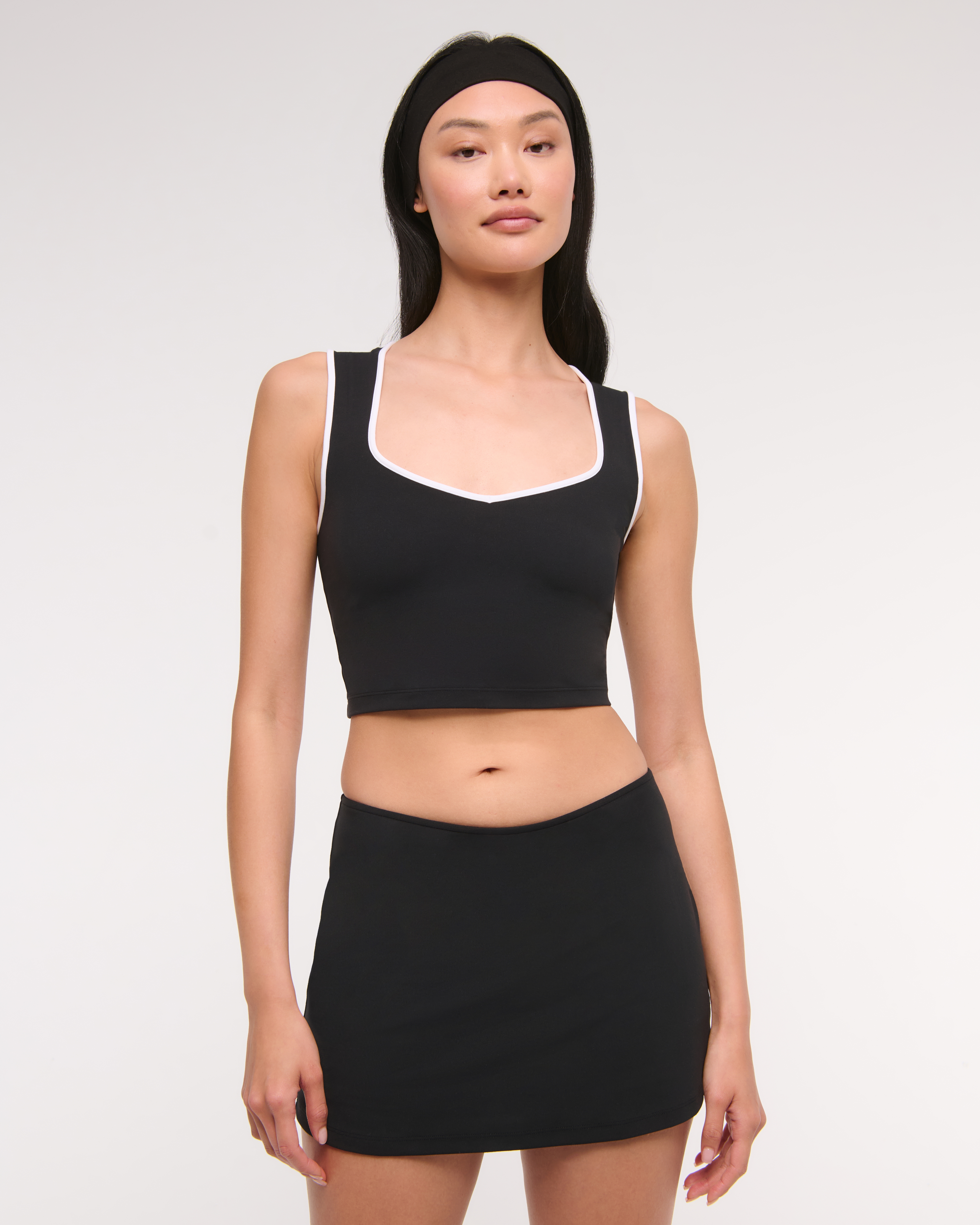 Abercrombie & Fitch Ypb Studioflex Mid Rise Mini Skirt In Black