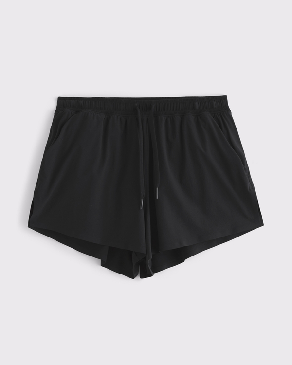 YPB sprintTEK Lined Flyaway Short, Black view 1