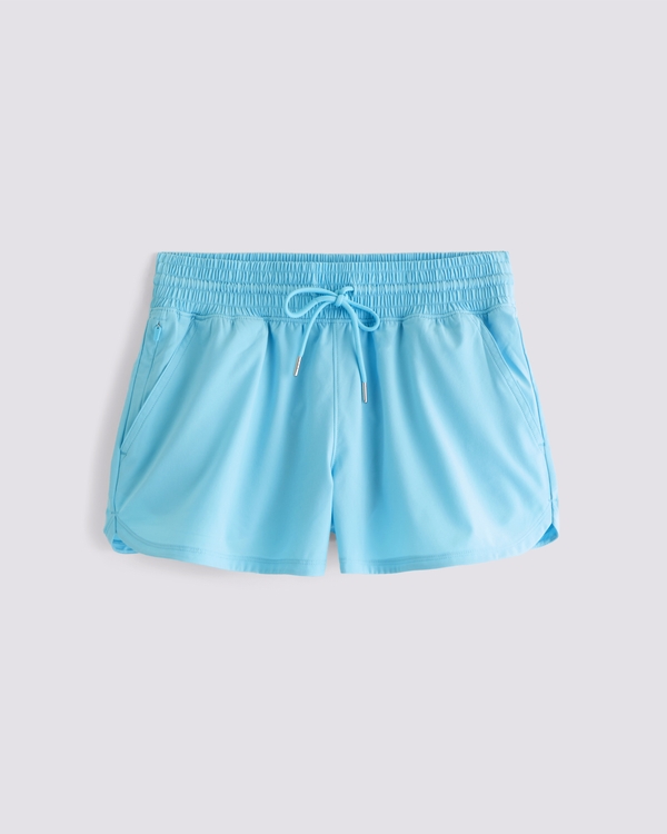 Shorts de entrenamiento de tiro alto motionTEK con forro YPB, Azul Claro view 1