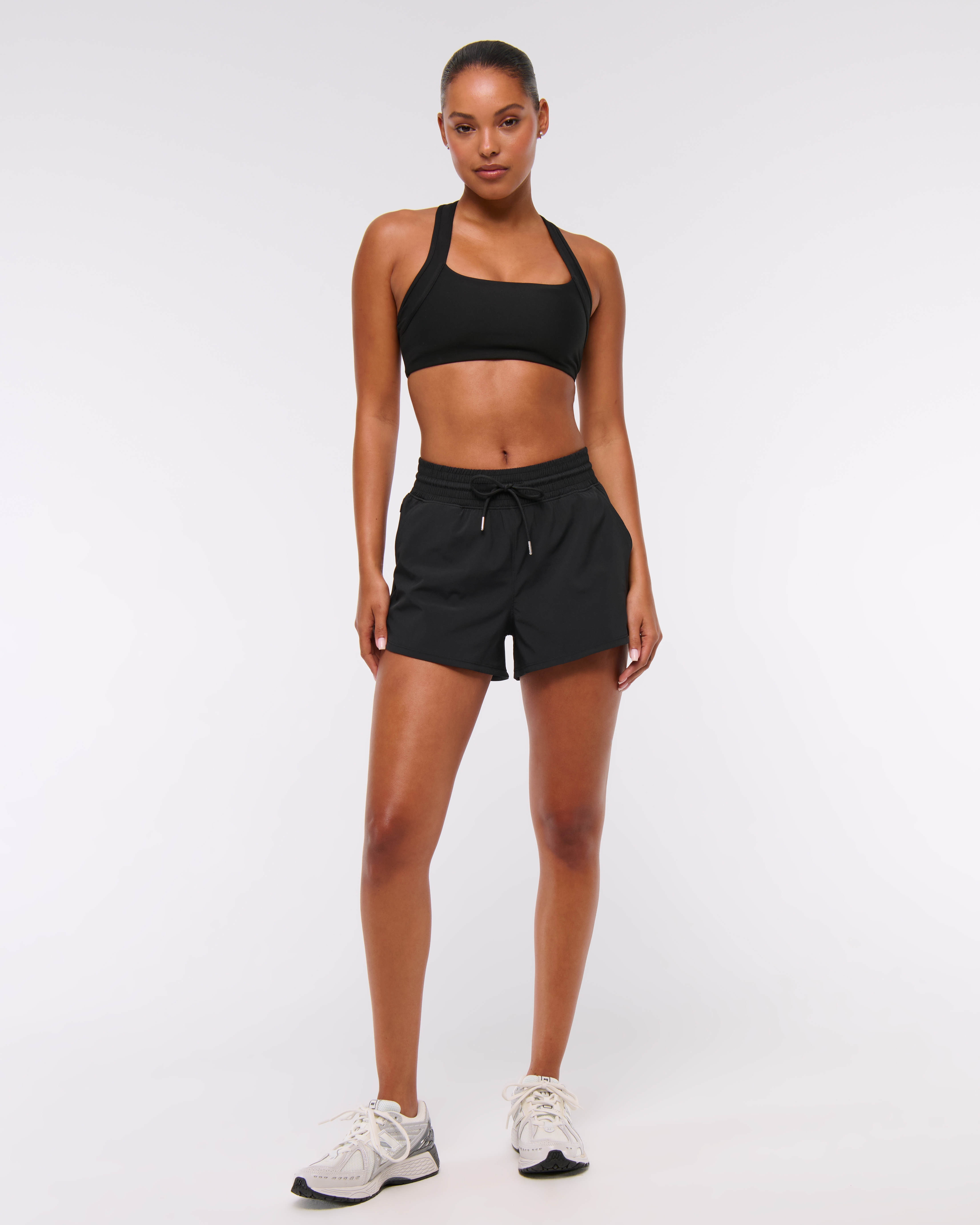 Abercrombie & Fitch Ypb Motiontek High Rise Lined Workout Short In Black