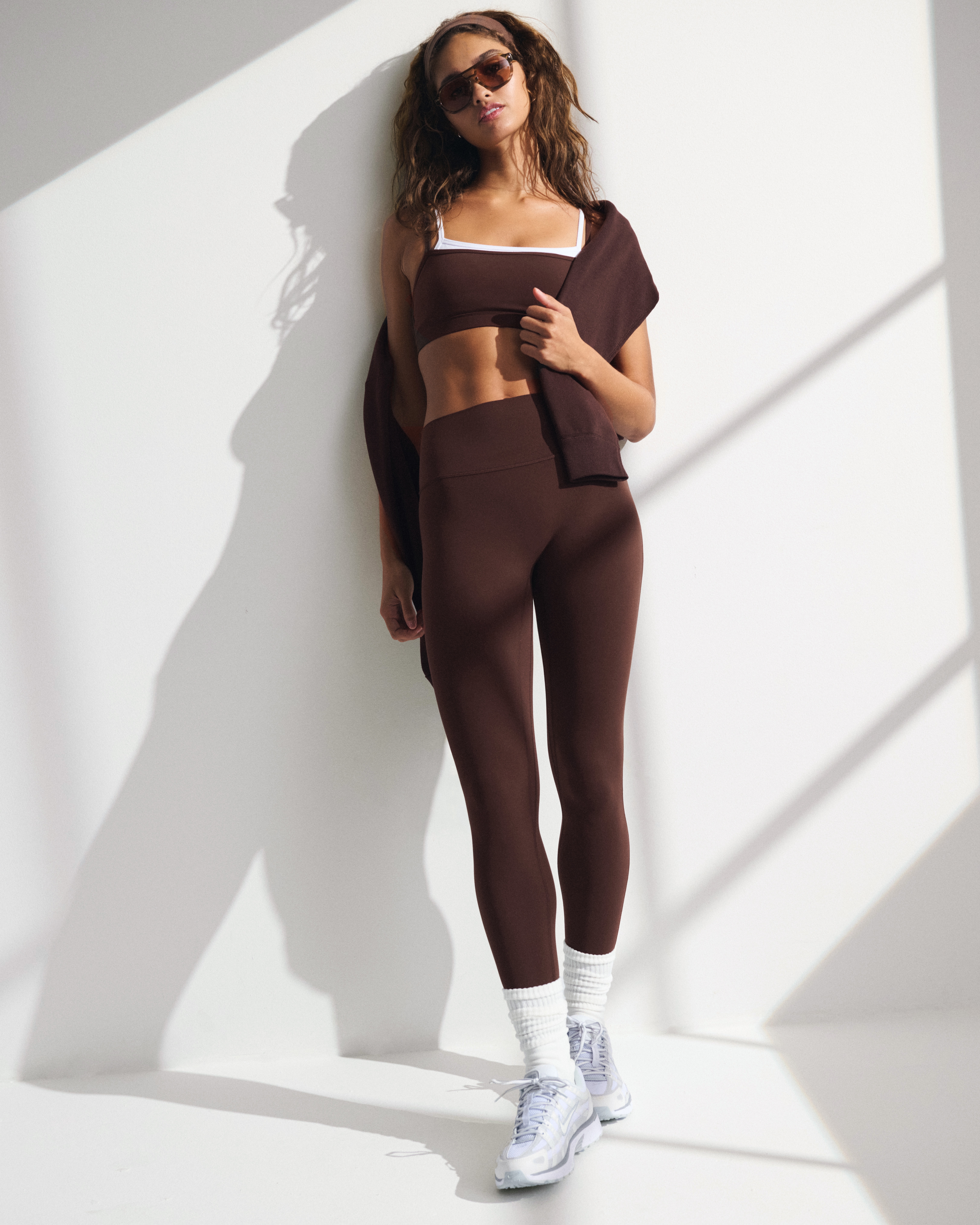 Abercrombie & Fitch Ypb Studioflex 7/8-length Legging In Brown