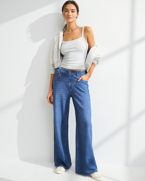 YPB On The Go Travel Terry Pant, Medium Wash view 1