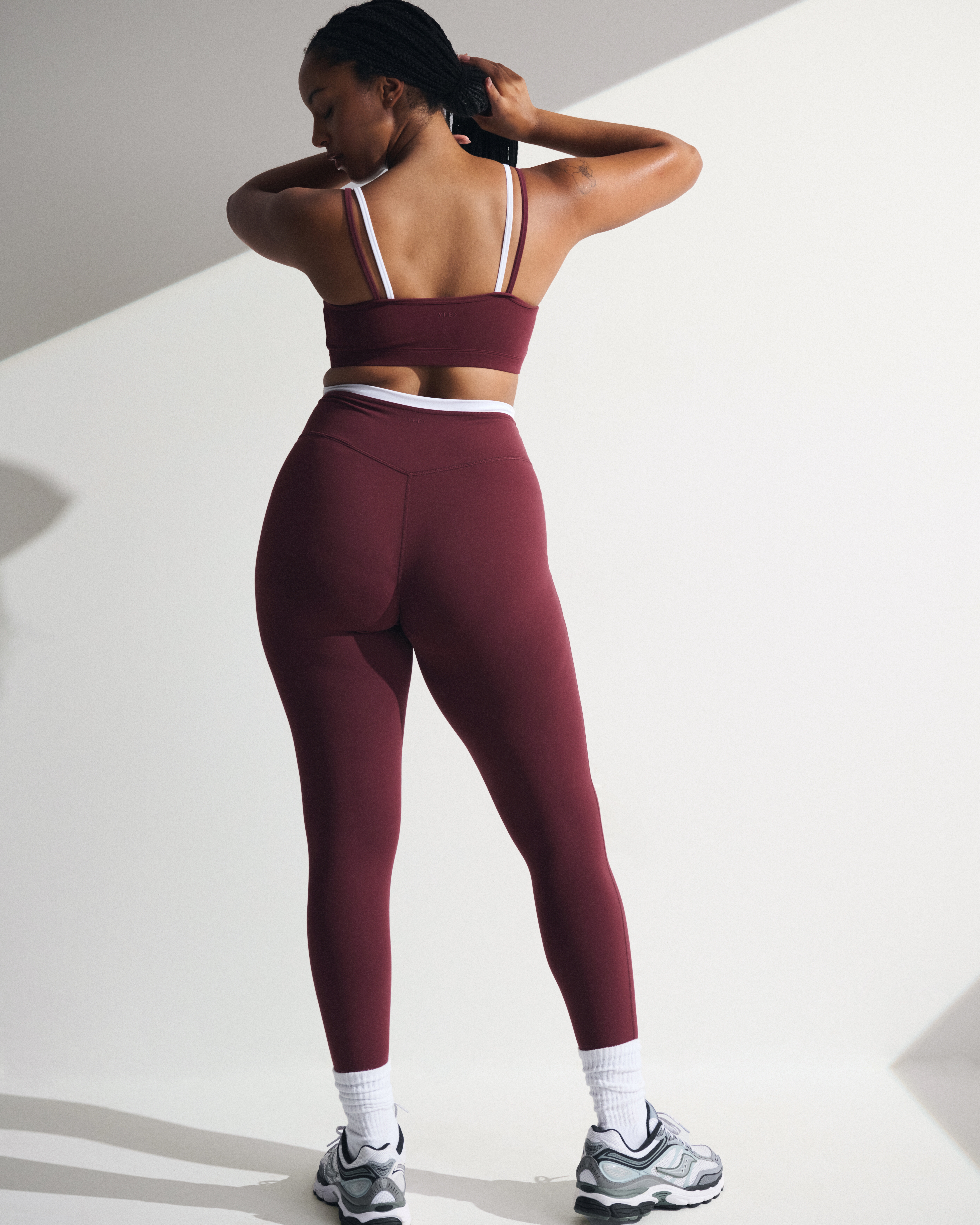 Abercrombie & Fitch Ypb Studioflex Curve Love 7/8-length Legging In Burgundy