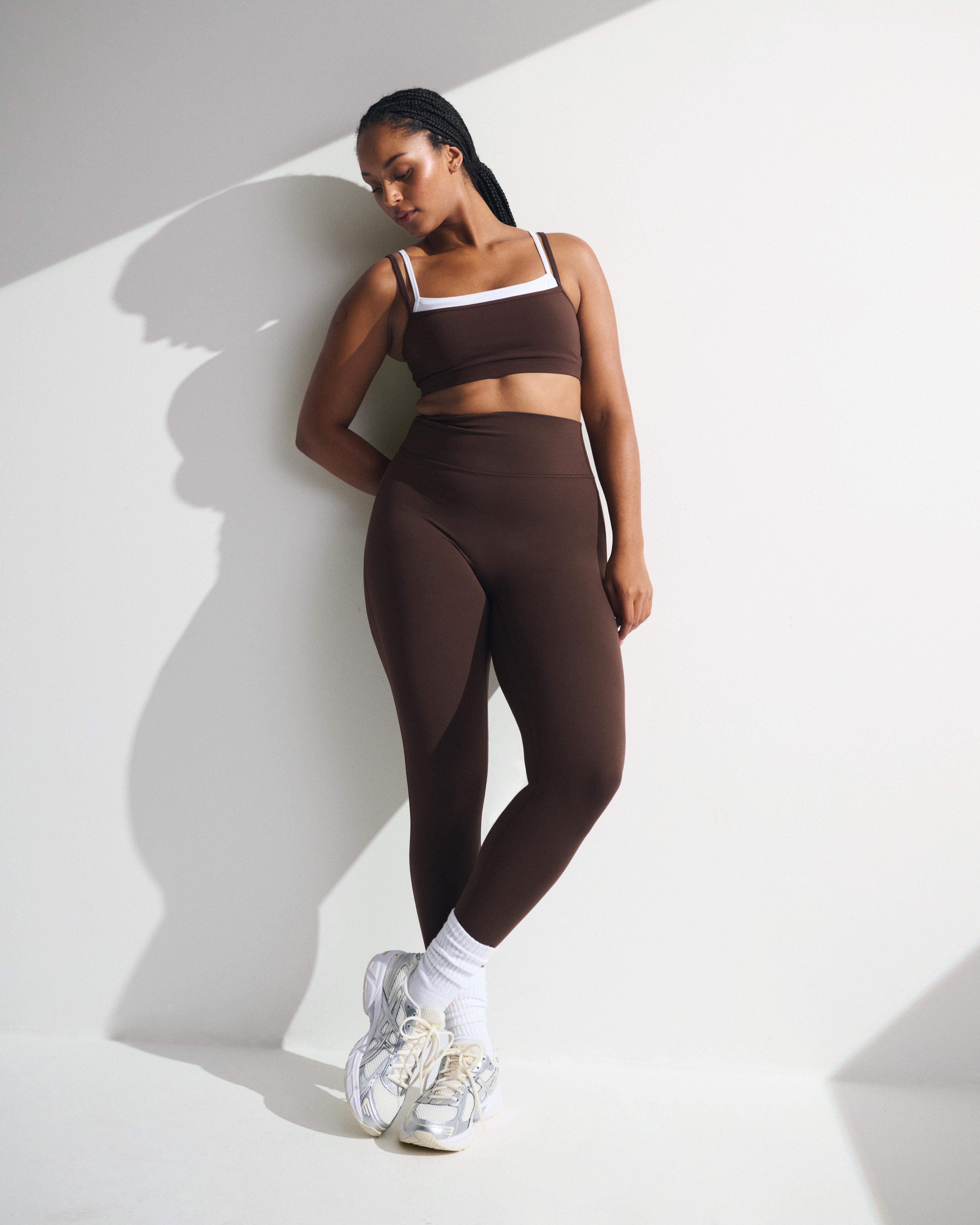 Abercrombie & Fitch Ypb Studioflex Curve Love 7/8-length Legging In Brown