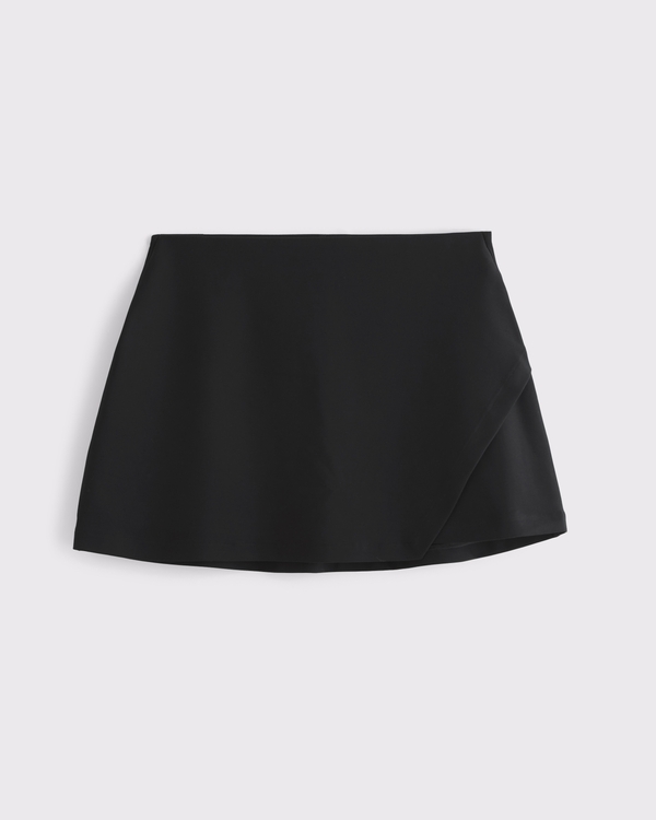 YPB sculptLUX Lined Wrap Skirt, Black view 1