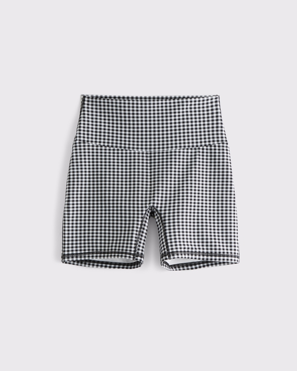 YPB Bike Short, Black Gingham view 1