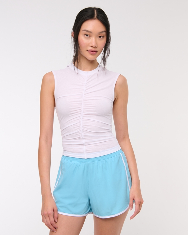 YPB sprintTEK High Rise Lined Workout Short, Light Blue view 1