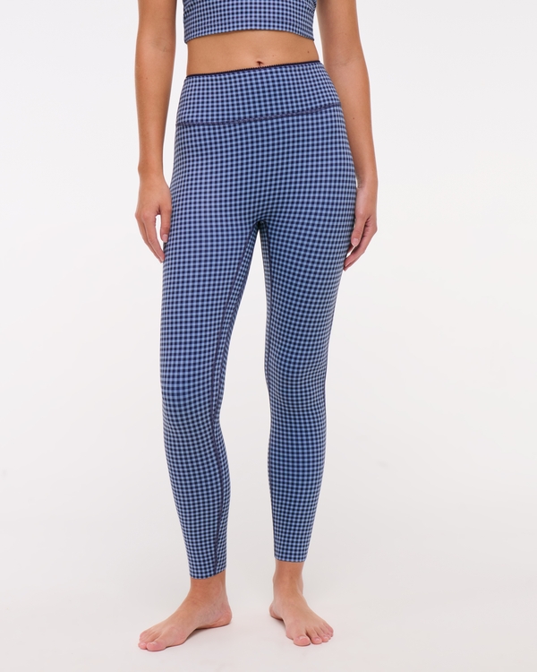 YPB studioFLEX 7/8-Length Legging, Blue Gingham view 2