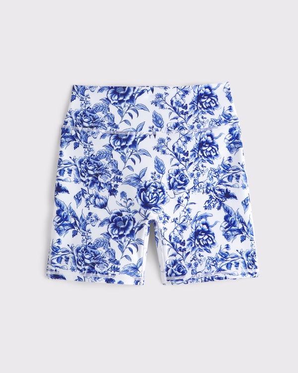 YPB sculptLUX Bike Short, Blue Floral Print view 1