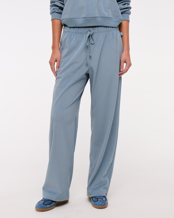 YPB superSOFT Rib Wide Leg Sweatpant, Light Blue view 2