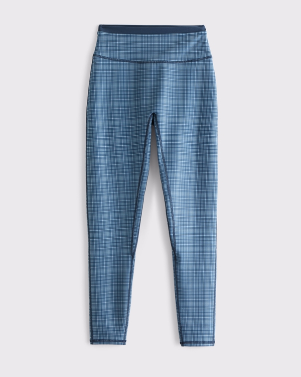 YPB sculptLUX Curve Love 7/8-Length Legging, Dark Blue Plaid view 1