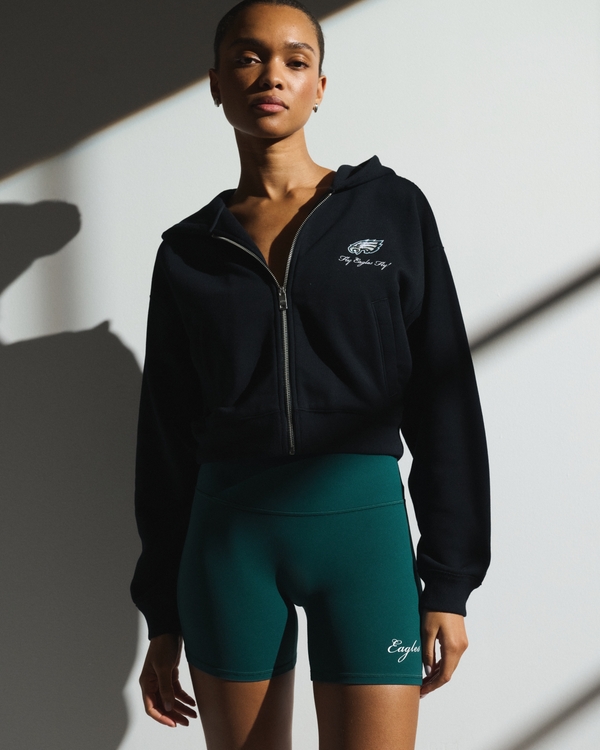 Philadelphia Eagles YPB studioFLEX Bike Short, Teal-eagles view 1