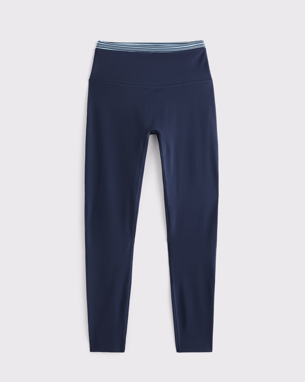 YPB studioFLEX 7/8-Length Legging, Navy Stripe view 1