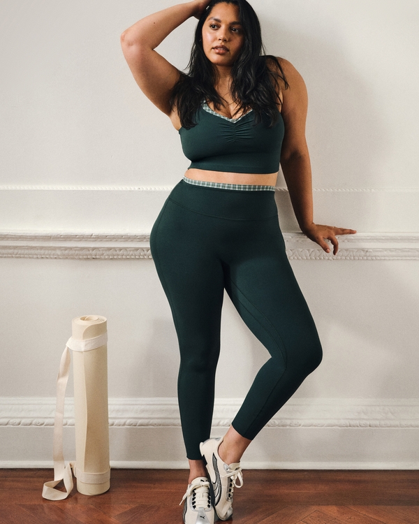 YPB studioFLEX 7/8-Length Legging, Dark Spruce Check view 1