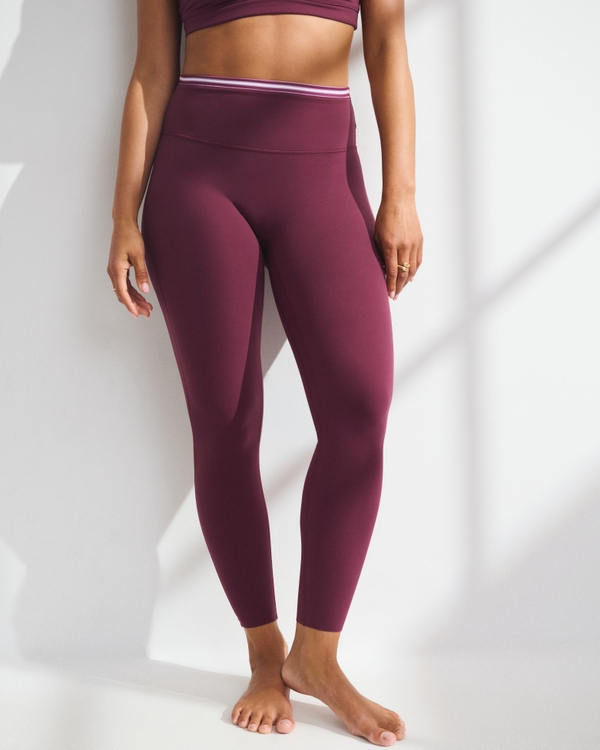 YPB studioFLEX Curve Love 7/8-Length Legging, Maroon Stripe view 2