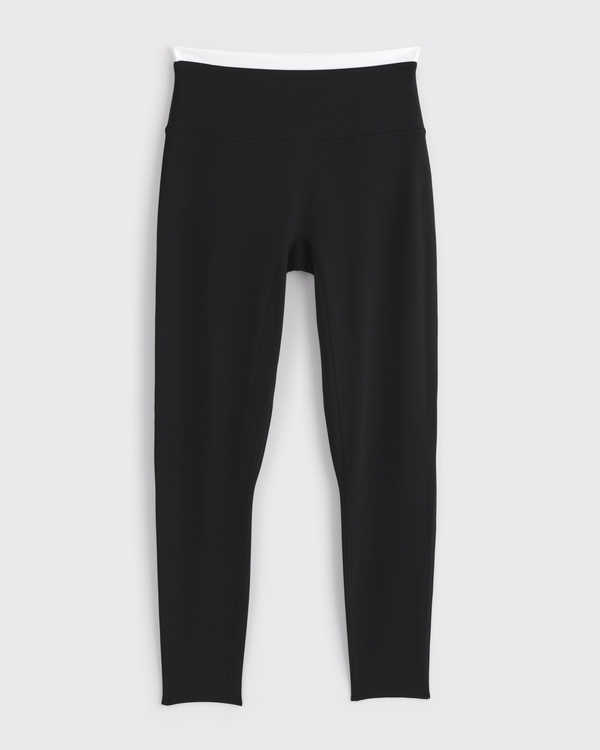 YPB studioFLEX 7/8-Length Legging, Black With White Band view 1