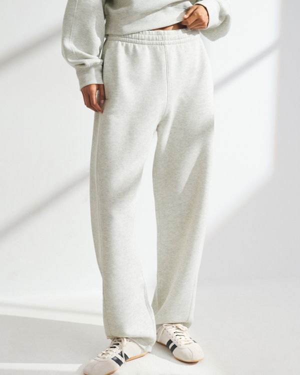 YPB neoKNIT SOFT On The Go Barrel Leg Sweatpants, Heather Grey view 2