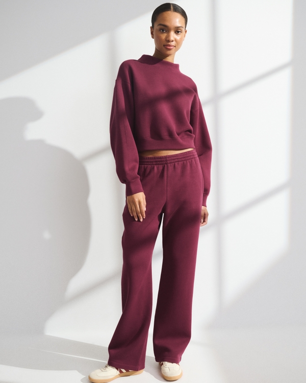 YPB neoKNIT SOFT On The Go Straight Leg Pant, Maroon view 1