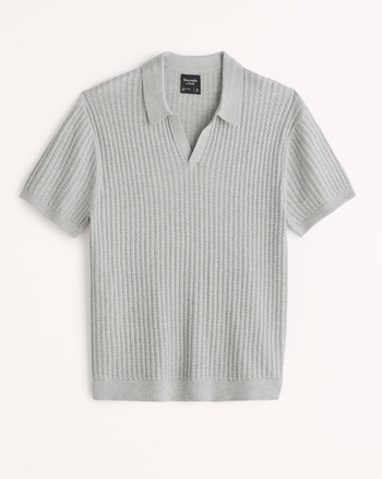 Men's Textured Stitch Sweater Polo | Men's Clearance | Abercrombie.com