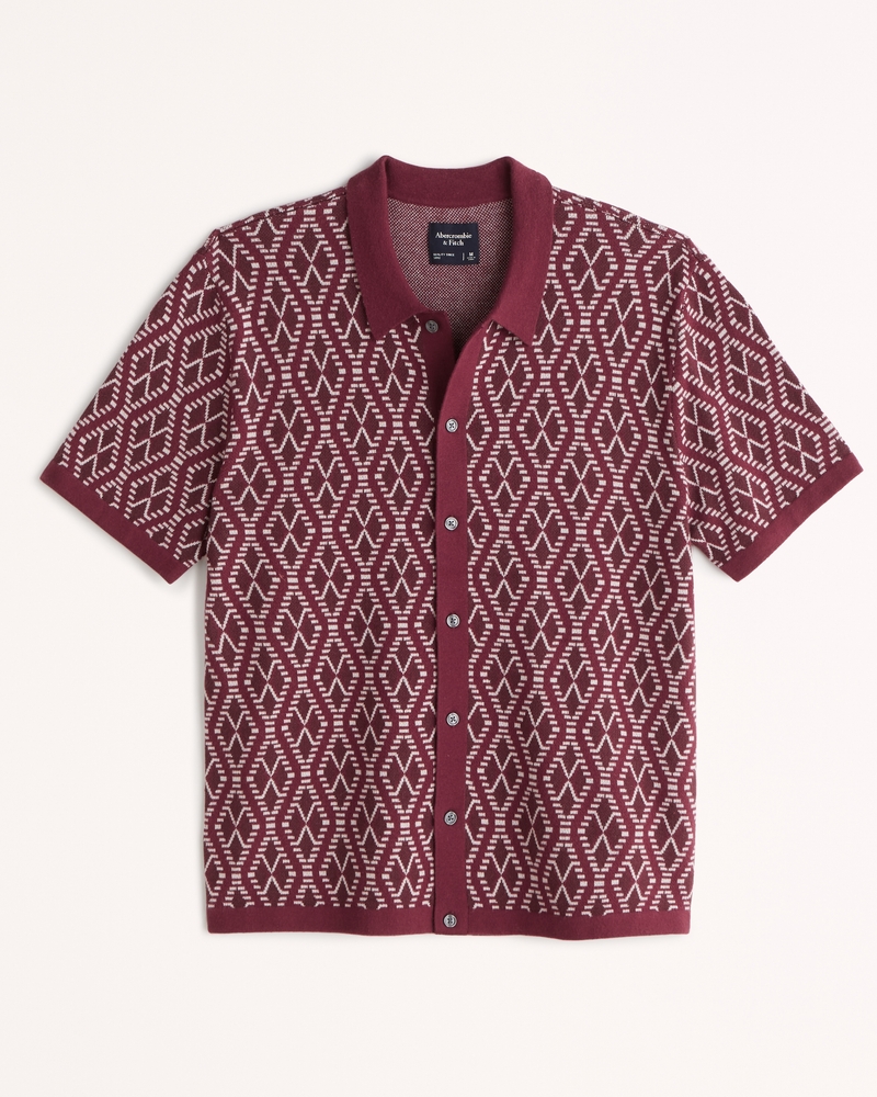 Men's Retro Button-Through Sweater Polo | Men's Clearance | Abercrombie.com
