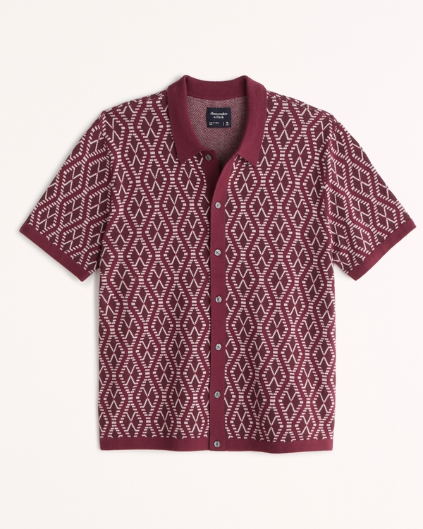 Men's Retro Button-Through Sweater Polo | Men's Clearance | Abercrombie.com