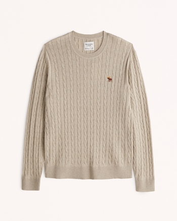Men's Signature Icon Cable Crew Sweater | Men's Sale | Abercrombie.com