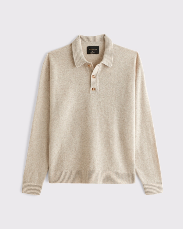 100% Merino Wool 3-Button Collared Sweater