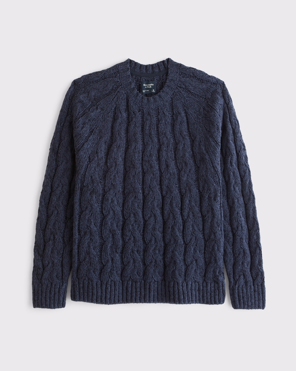 A&F Essential 100% Cotton Cable Crew Sweater