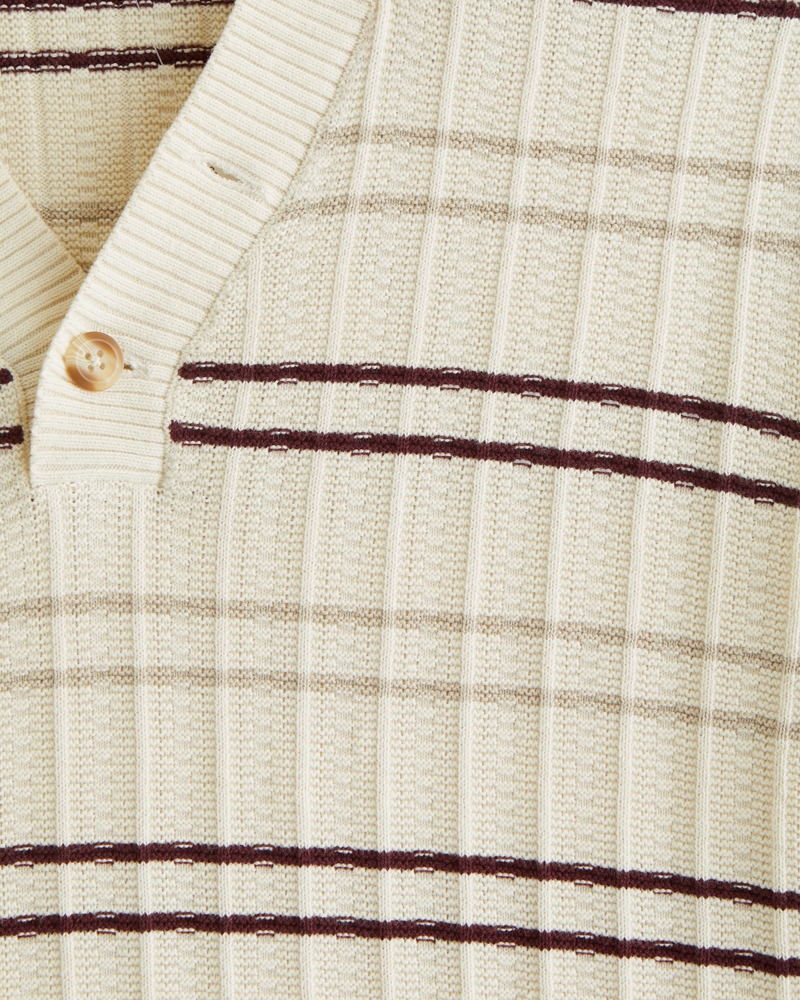 100% Cotton Rib 2-Button Sweater Polo - thumbnail 3